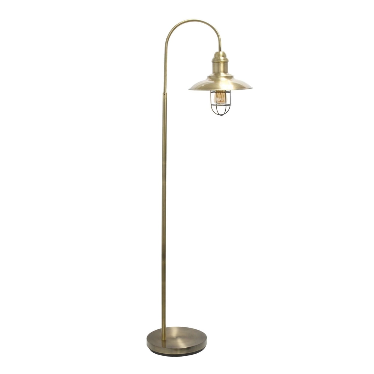 Picture of Elegant Designs Rustic Open Cage Floor Lamp&#44; Antique Brass