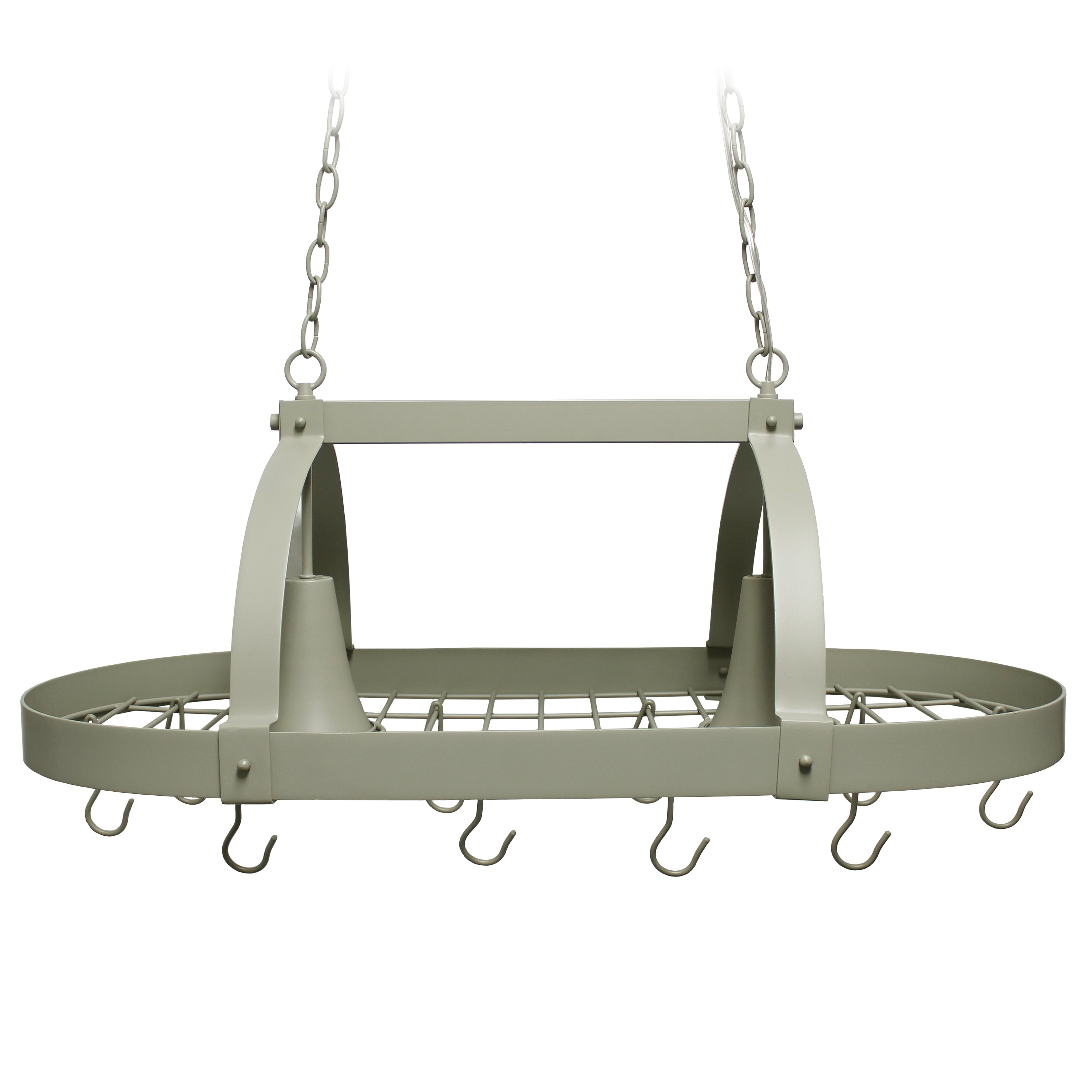 Picture of All The Rages PR1000-SLT Elegant Designs Slate 2 Light Kitchen Pot Rack with Downlights&#44; Gray