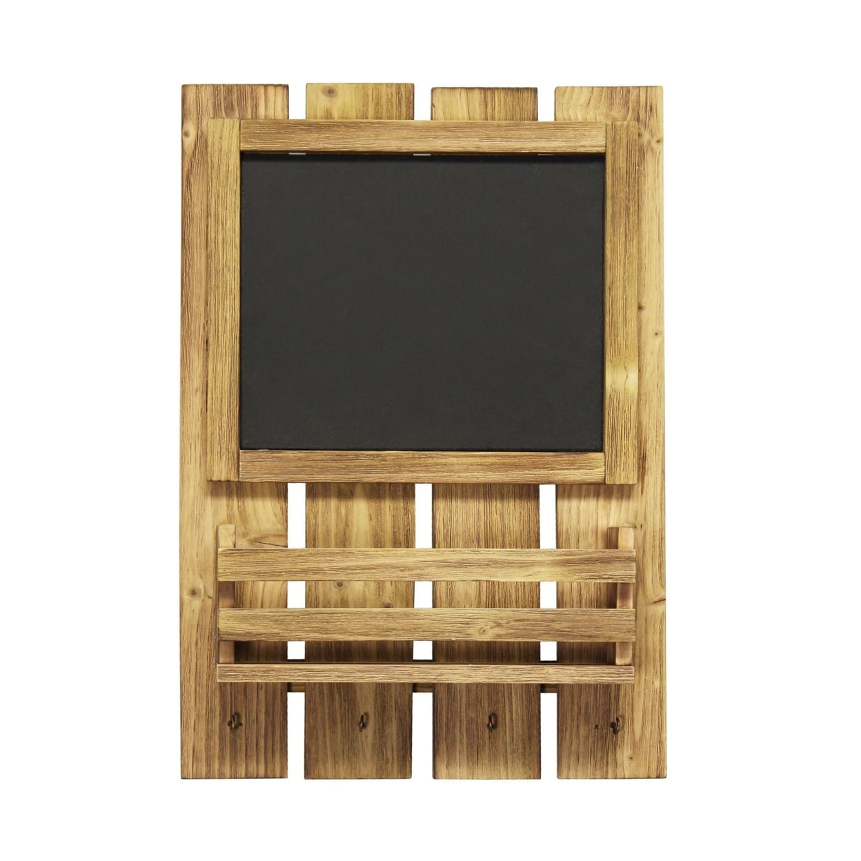 Picture of Elegant Designs HG1023-NWD Chalkboard Sign with Key Holder Hooks & Mail Storage&#44; Natural Wood