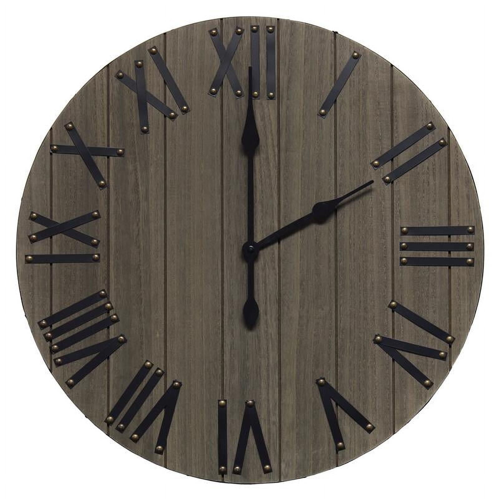Picture of Elegant Designs Handsome 21in. Rustic Farmhouse Wood Wall Clock&amp;#44; Rustic Gray