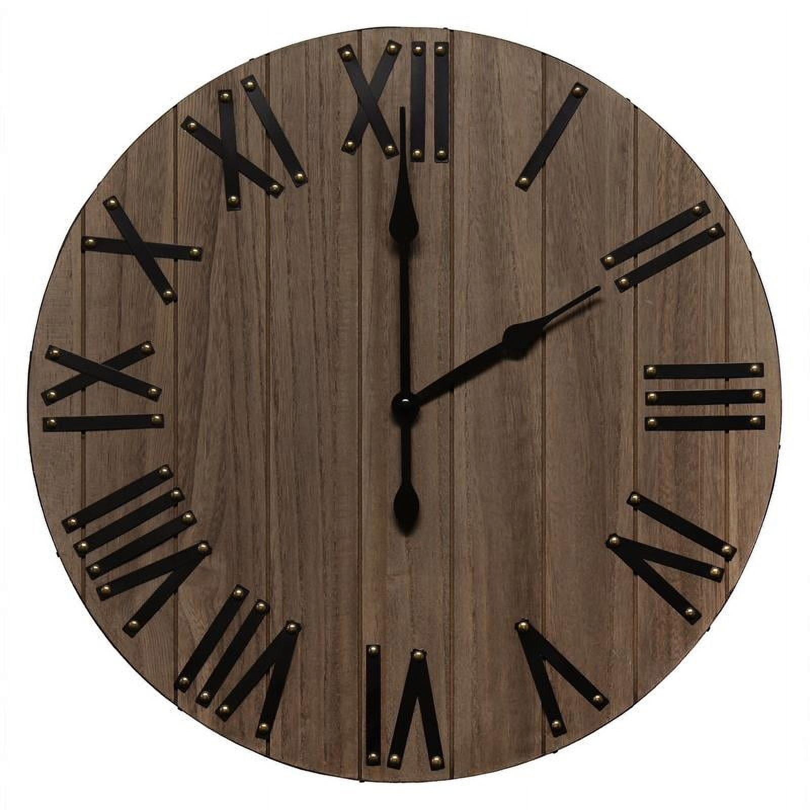 Picture of Elegant Designs Handsome 21in. Rustic Farmhouse Wood Wall Clock&amp;#44; Restored Wood