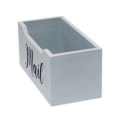 Picture of Elegant Designs Rustic Farmhouse Wooden Tabletop Decorative Script Word Mail Organizer Box&amp;#44; Letter Holder&amp;#44; Gray Wash
