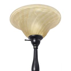 Picture of Lalia Home Torchiere Floor Lamp with Reading Light and Marble Glass Shades&#44; Restoration Bronze and Amber