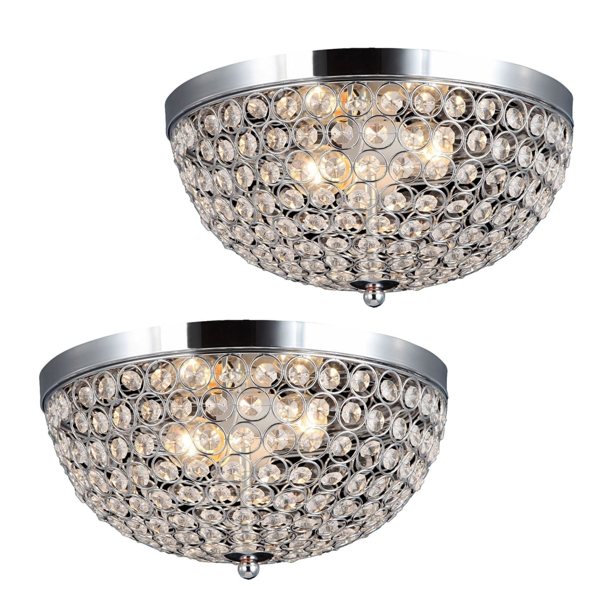 Picture of Lalia Home Crystal Glam 2 Light Ceiling Flush Mount 2 Pack&amp;#44; Chrome