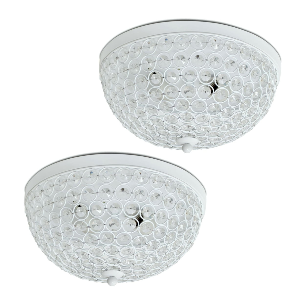 Picture of Lalia Home Crystal Glam 2 Light Ceiling Flush Mount 2 Pack&amp;#44; White