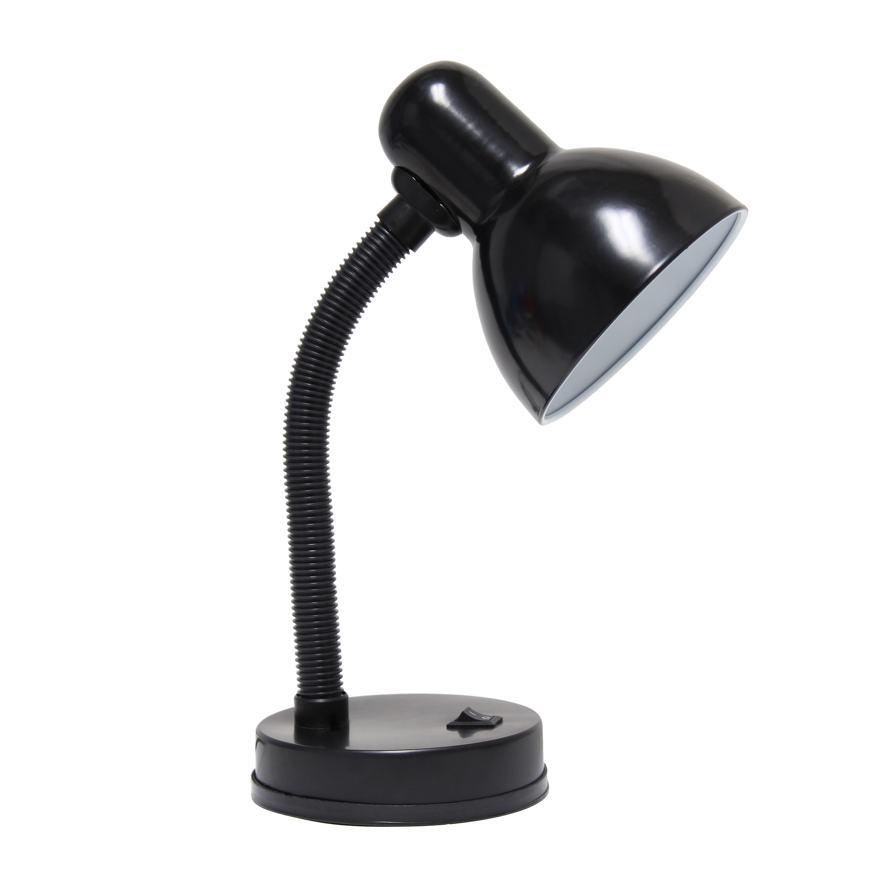 14.25 in. Essentix Traditional Fundamental Metal Desk Task Lamp & Bowl Shaped Shade with Flexible Gooseneck, Black -  Iluminando, IL2750903