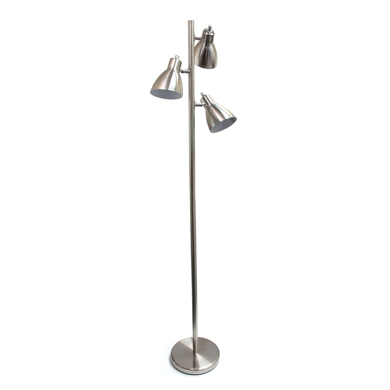 Picture of Creekwood Home CWF-3003-BN 64 in. Essentix Tall Traditional 3 Light Metal Tree Floor Lamp with Metal Adjustable Spotlight Shades, Brushed Nickel