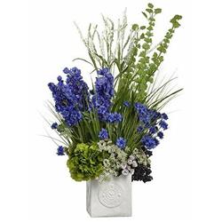 Picture of AllState Floral WF9132-BL-GR 42 x 30 x 28 in. Delphinium Hydrangea & Bells of Ireland in Pot - Blue