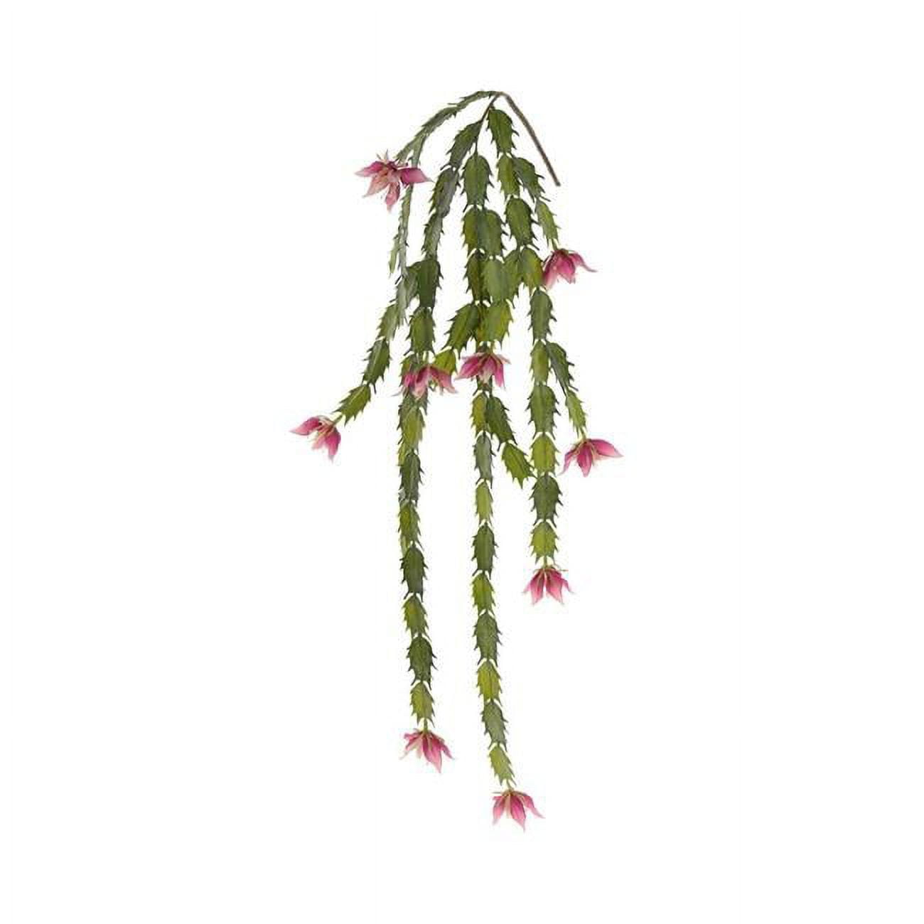 Picture of Allstate Floral & Craft CC0554-BB 38 in. Hanging Artificial Blooming Cactus Plant - Boysenberry