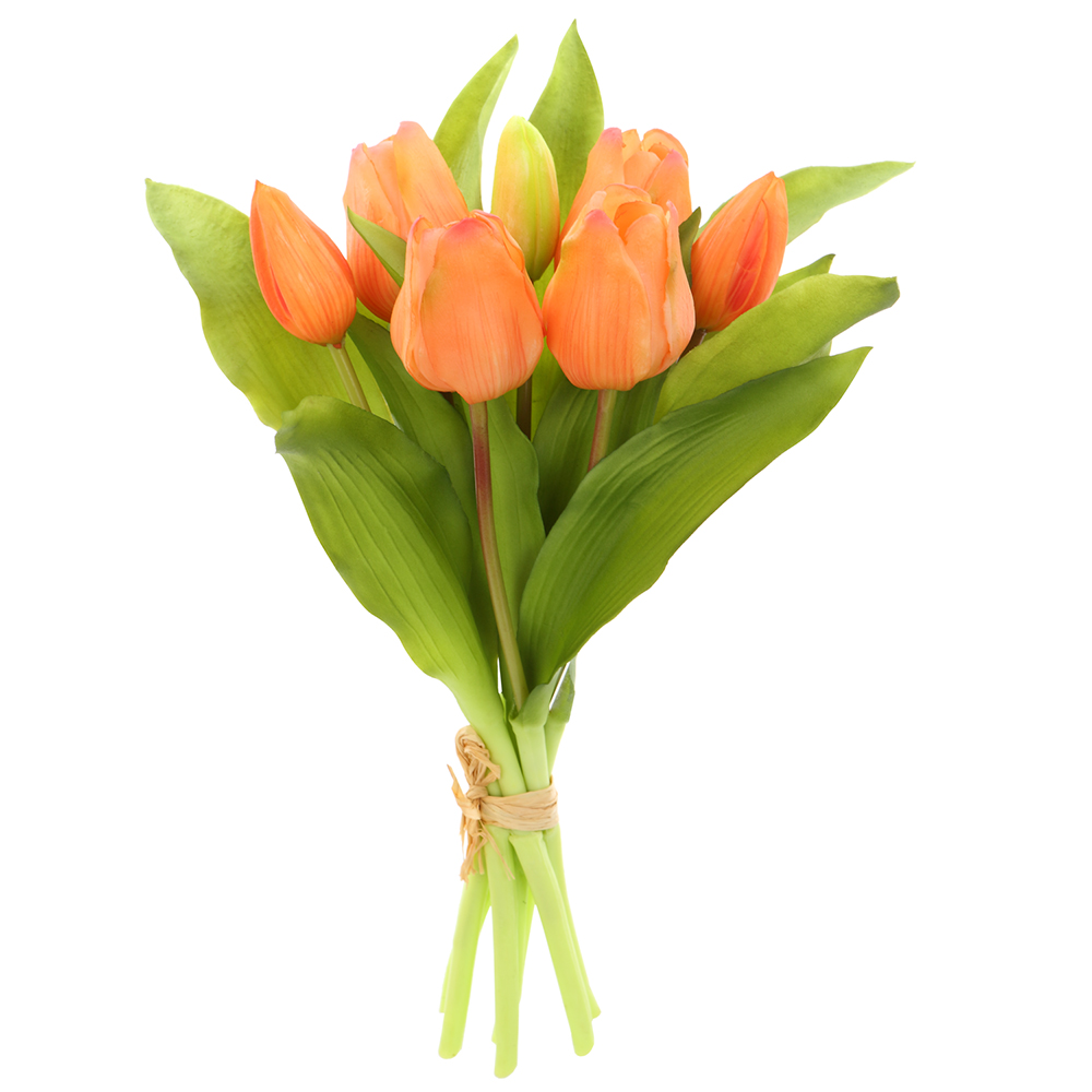 Picture of Allstate Floral & Craft FBQ165-OR 11.75 in. Real Touch Tulip Silk Flower Bouquet&#44; Orange - Pack of 12