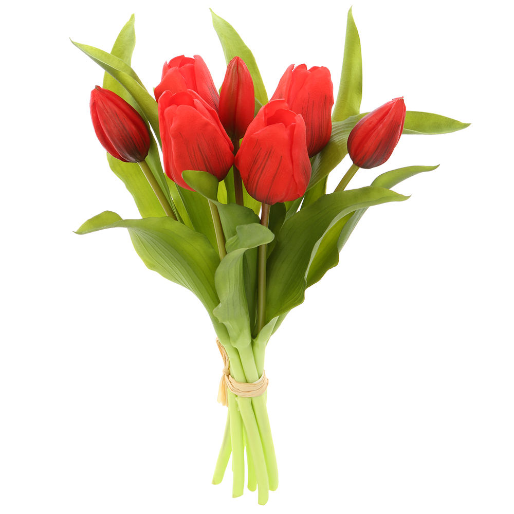 Picture of Allstate Floral & Craft FBQ165-RE 11.75 in. Real Touch Tulip Bouquet&#44; Red - Pack of 12