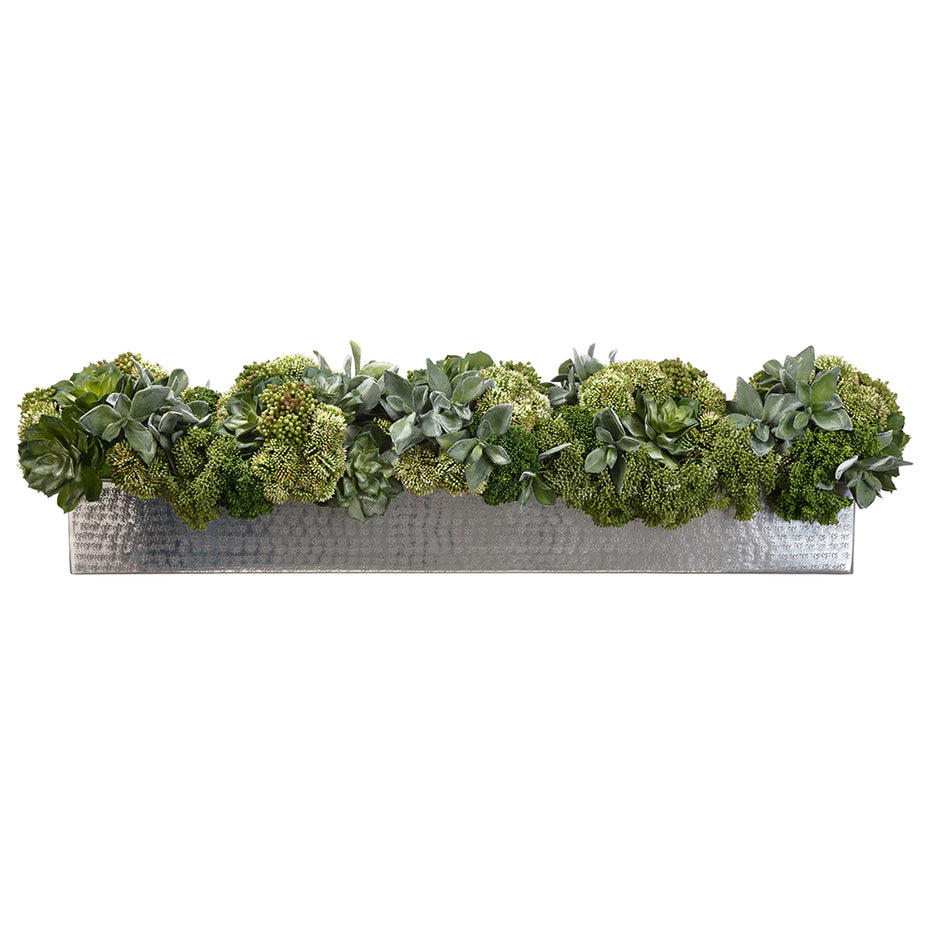 Picture of Allstate Floral & Craft WF9394-GR 10 x 11 x 40 in. Artificial Succulent & Sedum Plant with Planter&#44; Green