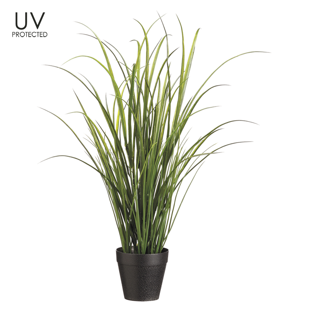 LQG060-GR 24 in. UV Protected Tall Grass Plant with Pot - Green - Pack of 4