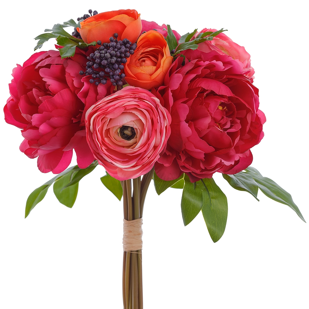 Allstate Floral FBQ728-FU/OR 13' Real Touch Peony/Ranunculus Bouquet