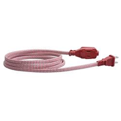 Picture of Alltrade 240055 Alltrade 240055 Vision 6 ft. Braided Flat Extension Cord UL Listed&#44; Red - Pack of 3
