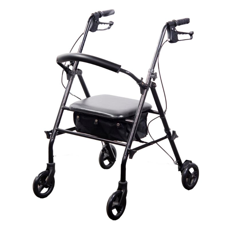 Hermell P5028-BK Rollator with Loop Brakes, Black