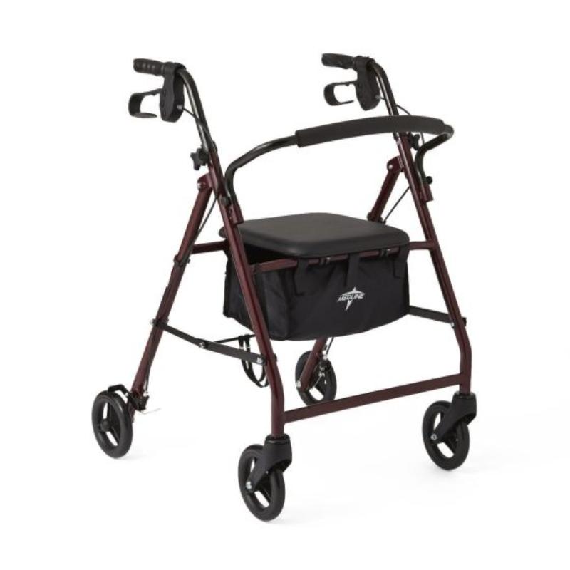 Hermell P5028-BU Rollator with Loop Brakes, Burgundy