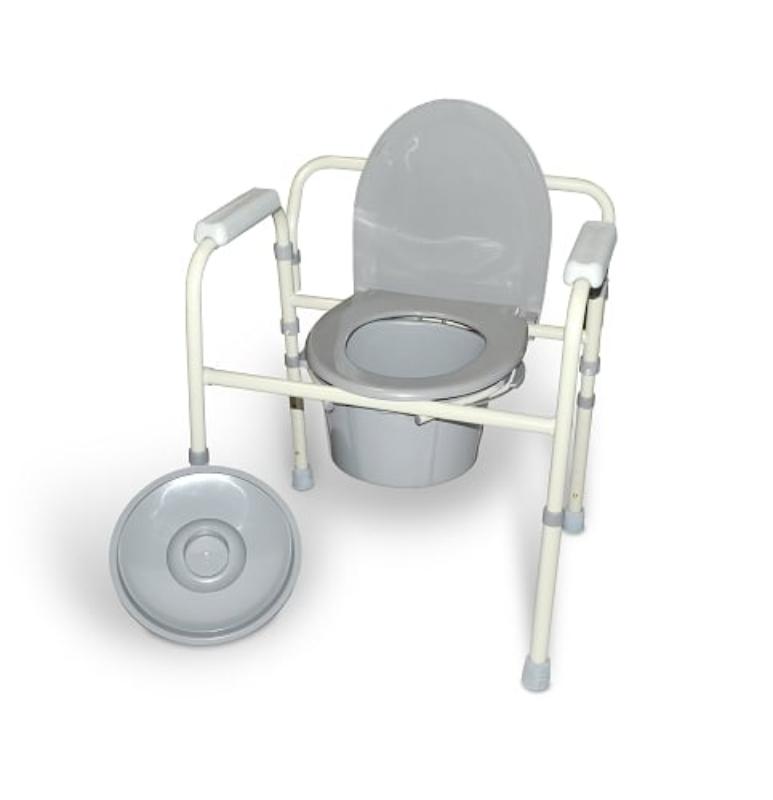 Hermell P7088 3 in-1 Aluminum Folding Commode with Removable Back
