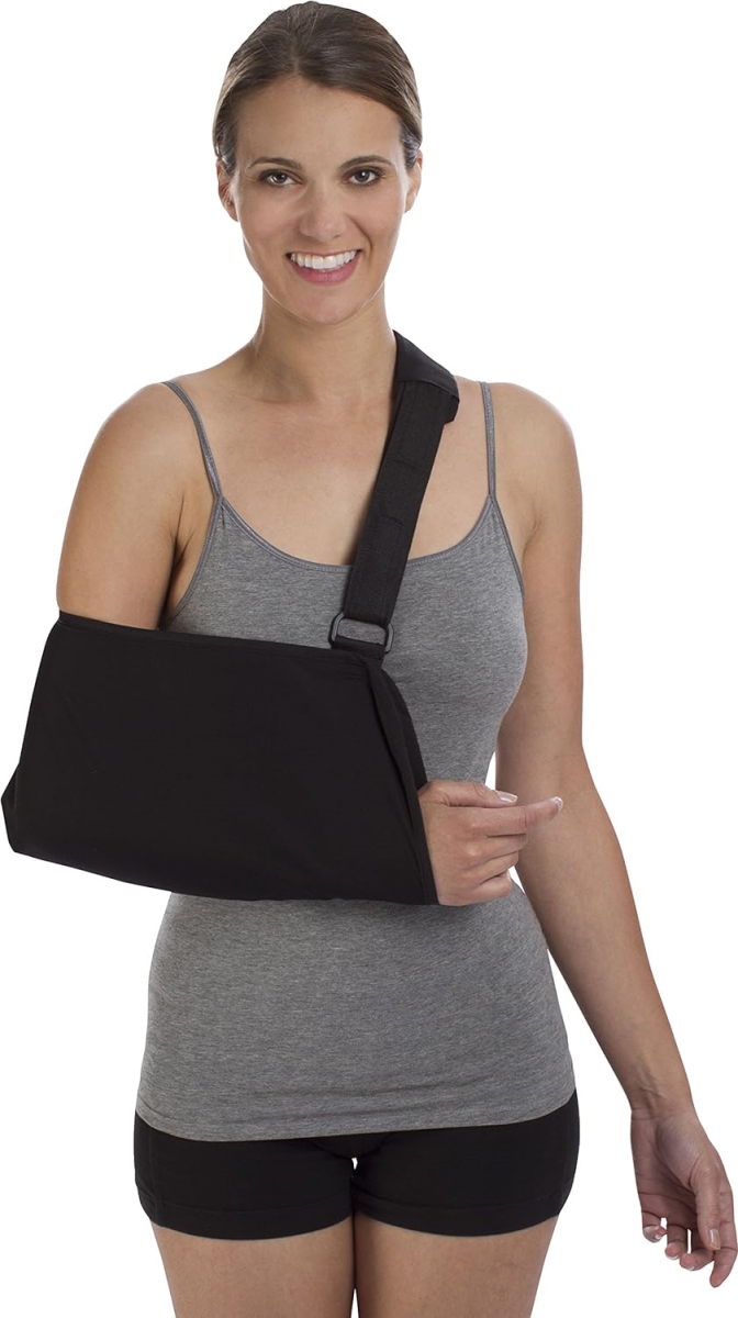Hermell 12451 Deluxe Universal Arm Sling with Body Strap, Black - One Size