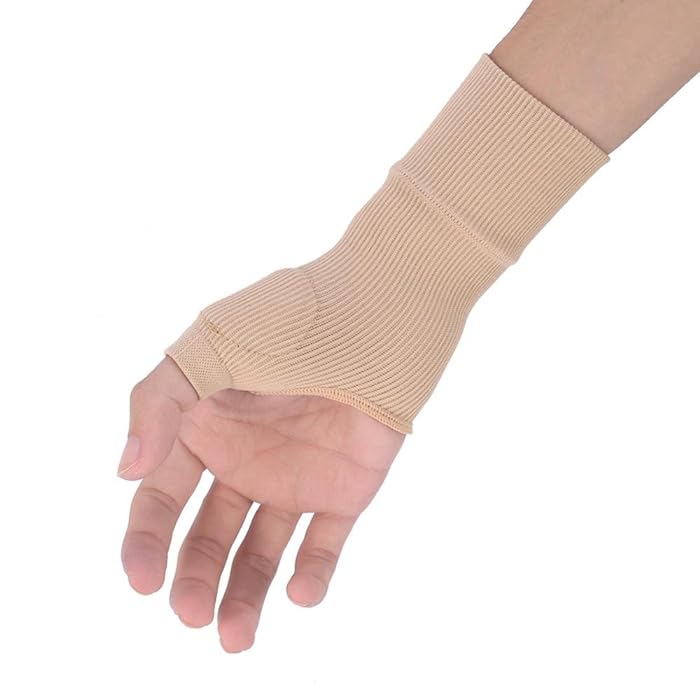 Hermell 1311-4BE 4 in. Wrist Band with Thumb Loop, Beige - Universal