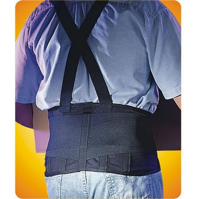 Hermell 2097-S Mesh Industrial Back Support White with Suspenders - Small