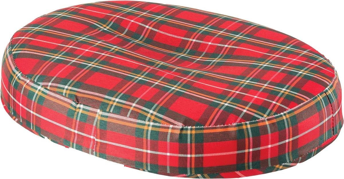 Hermell 5009-16RP 16 in. Donut Cushion, Red Plaid - Medium