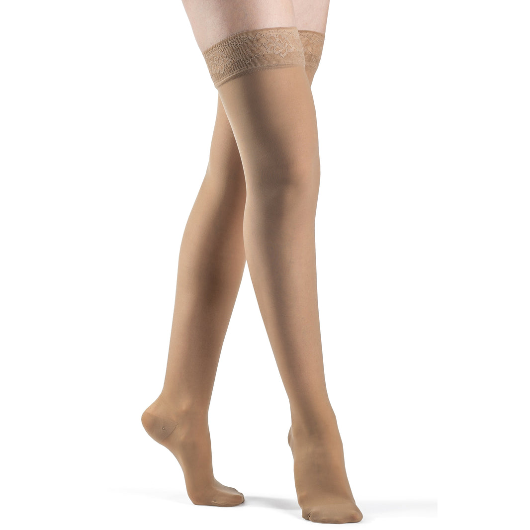 Hermell 81624 15-20 mm Hg Sheer Thigh High, Suntan - Extra Large