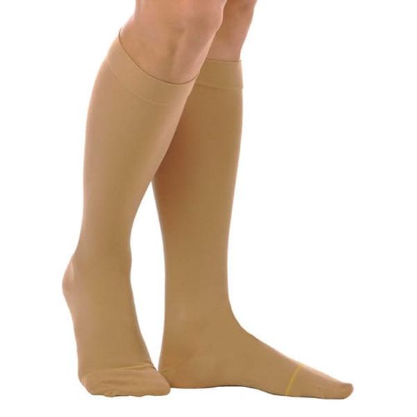 Hermell 87102 18 mm Anti Embolism Knee High with Closed Toe, Beige - Medium