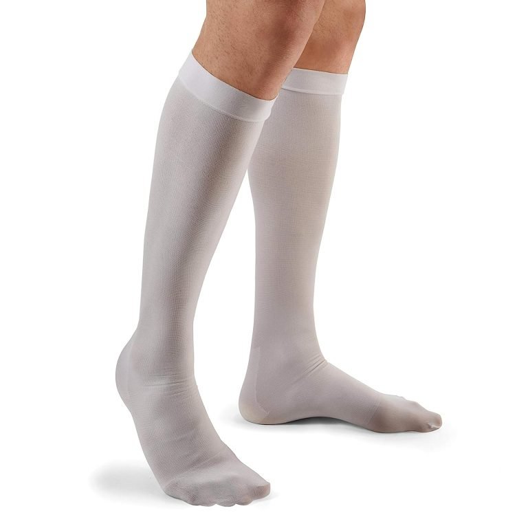 Hermell 87111 18 mm Anti Embolism Knee High with Closed Toe, White - Small