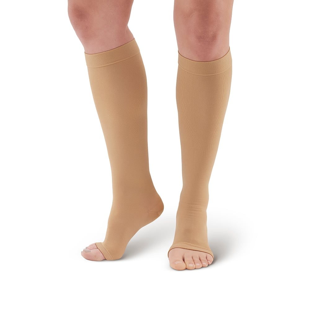 Hermell 87204 18 mm Anti-Embolism Knee High with Open Toe, Beige - Extra Large