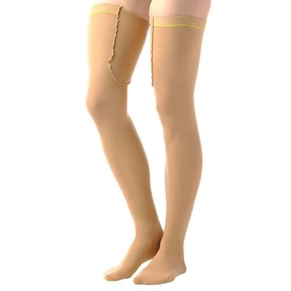 Hermell 87302 18 mm Anti-Embolism Thigh High with Closed Toe, Beige - Medium