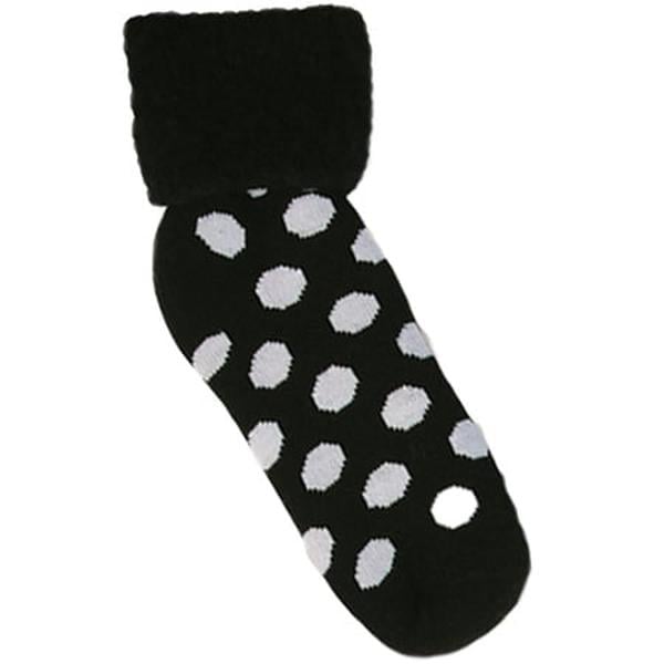 Hermell 89120 Comfort Bed Socks, Black & White - Spots