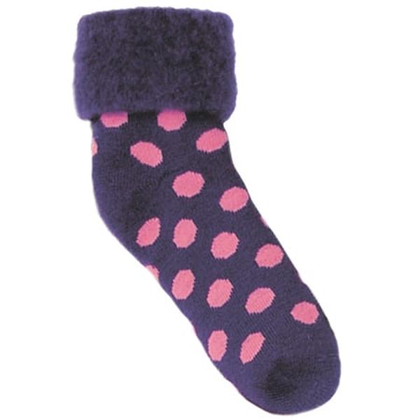 Hermell 89121 Comfort Bed Socks, Purple & Lipstick - Spots