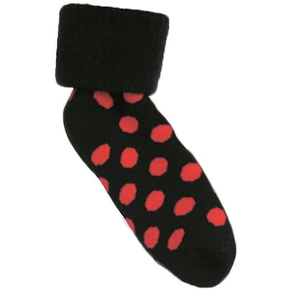Hermell 89122 Comfort Bed Socks, Navy & Red - Spots