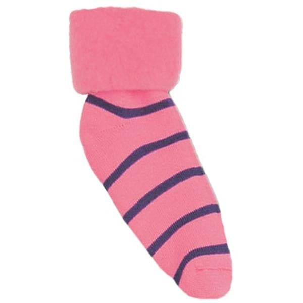 Hermell 89143 Comfort Bed Socks, Lipstick & Navy - Stripe