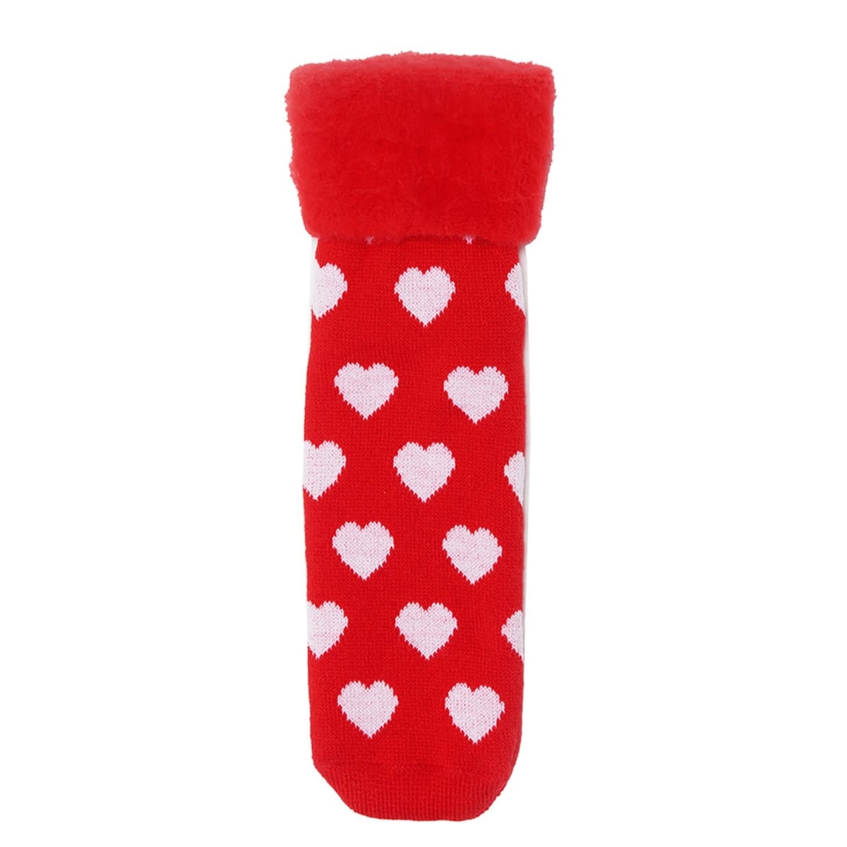 Hermell 89161 Comfort Bed Socks, Red & White - Heart