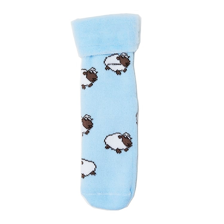 Hermell 89182 Comfort Bed Socks, Powder Blue - Sheep