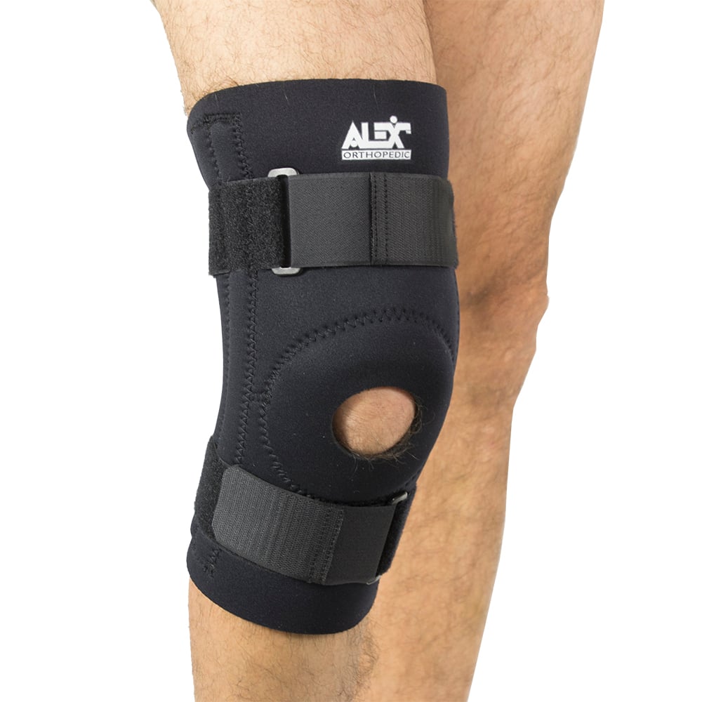 Hermell 9233-OM Neoprene Knee Sleeve Open Patella with Spiral Stays, Black - Medium
