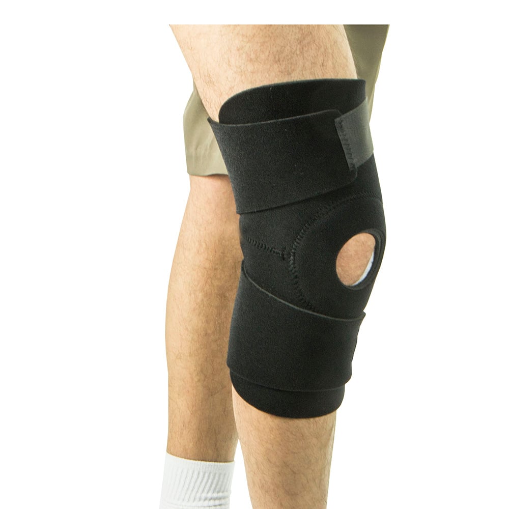 Hermell 9237 Neoprene Knee Wrap, Black - Universal