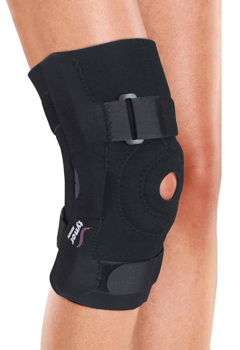 Hermell 9237-H Neoprene Knee Wrap with Hinge, Black - Universal