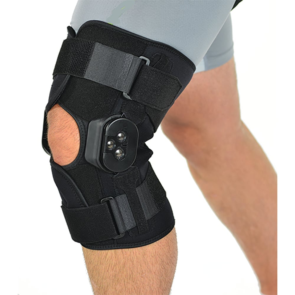 Hermell 9245-XL Wrap Around Knee Brace with Adjustable Hinge, Black - Extra Large