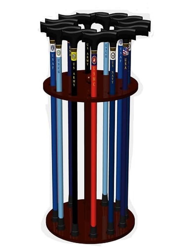 Hermell MP-00001 2 Each Above 6 Canes & Display Patriotic Cane Display
