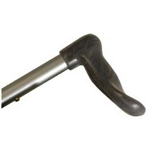 Hermell MP-10411 Adjustable Travel Folding Cane with Palm Grip Handle Right, Steel Gray