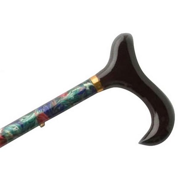 Hermell MP-10511 Adjustable Travel Folding Cane Slim Line with Derby Handle, Canterbury