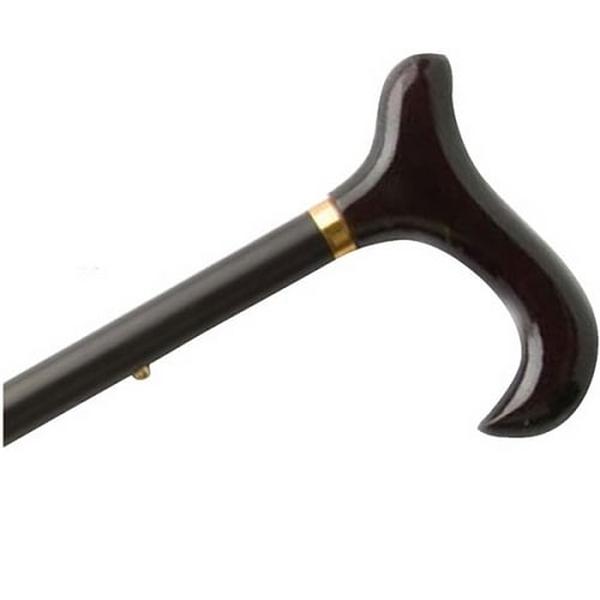 Hermell MP-10521 Adjustable Travel Folding Cane Slim Line with Derby Handle, Matte Black