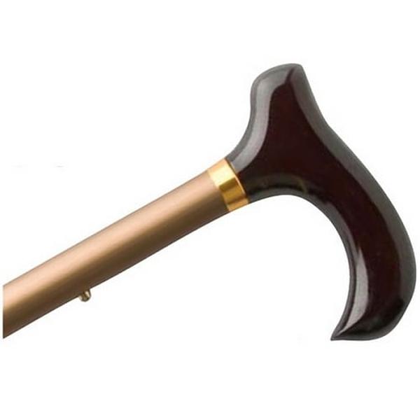Hermell MP-10523 Adjustable Travel Folding Cane Slim Line with Derby Handle, Matte Bronze
