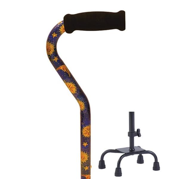 Hermell MP-10810 Small Base Quad Cane, Celestial