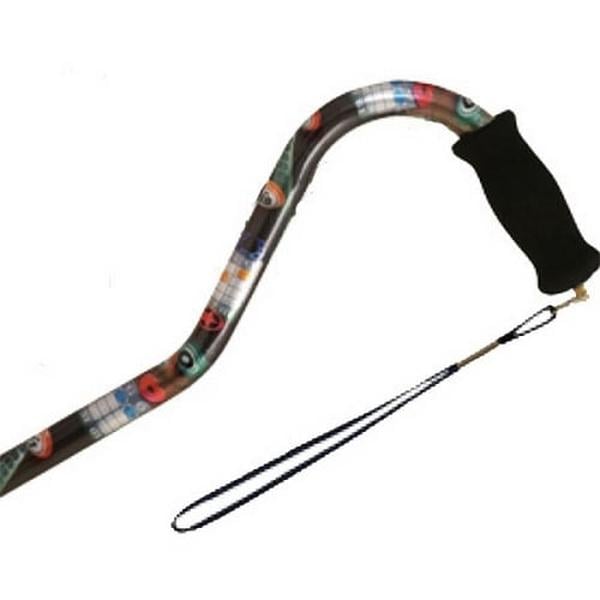 Hermell MP-10930 Offset Adjustable Aluminum Cane with Foam Grip Handle, Bingo
