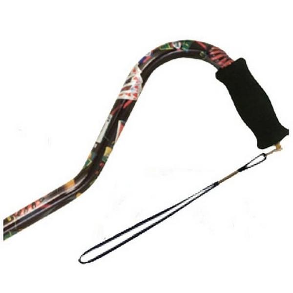 Hermell MP-10931 Offset Adjustable Aluminum Cane with Foam Grip Handle, Casino