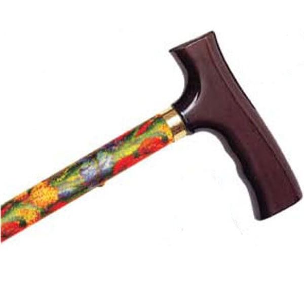 Hermell MP-11045 Adjustable Travel Folding Cane with Fritz Handle, Summer Garden